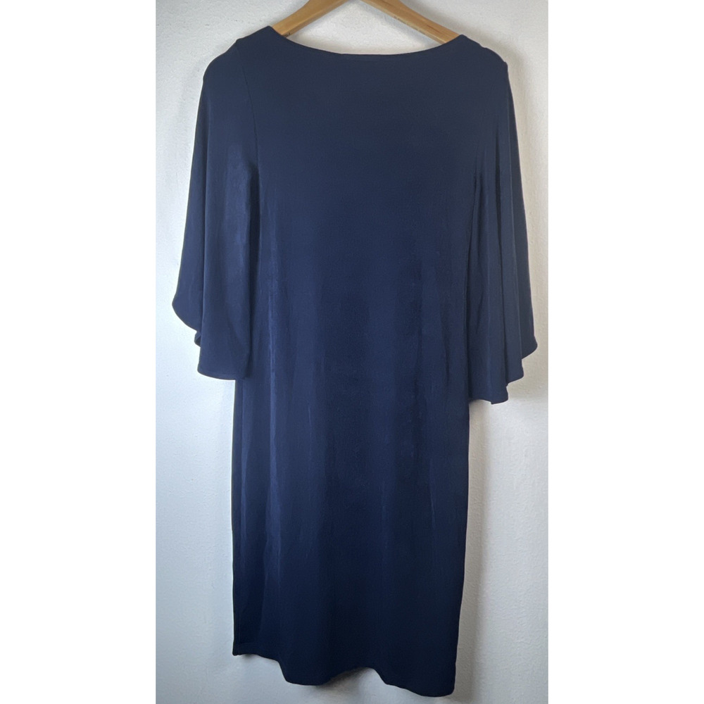 Chico’s size 00 2 XS chicos Zenergy dress knee Knit Traveler Navy open sleeves - Picture 4 of 10